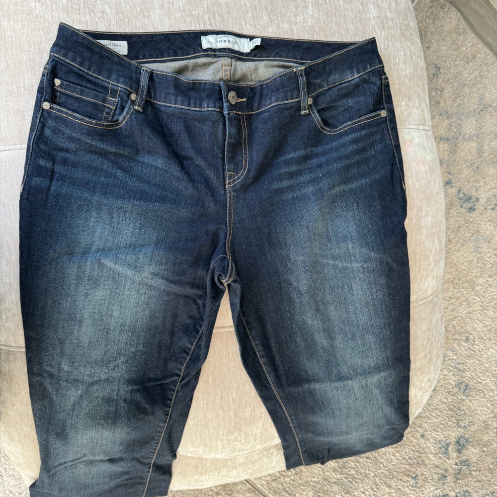Torrid relaxed boot leg dark denim pant. Like new. Size 18r